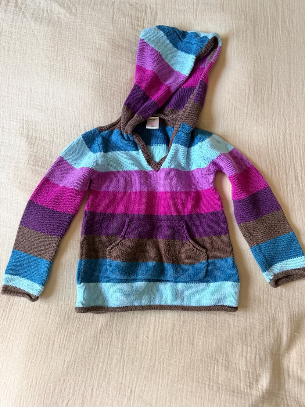 Old Navy Striped Hooded Sweater - Blue, Pink & Purple